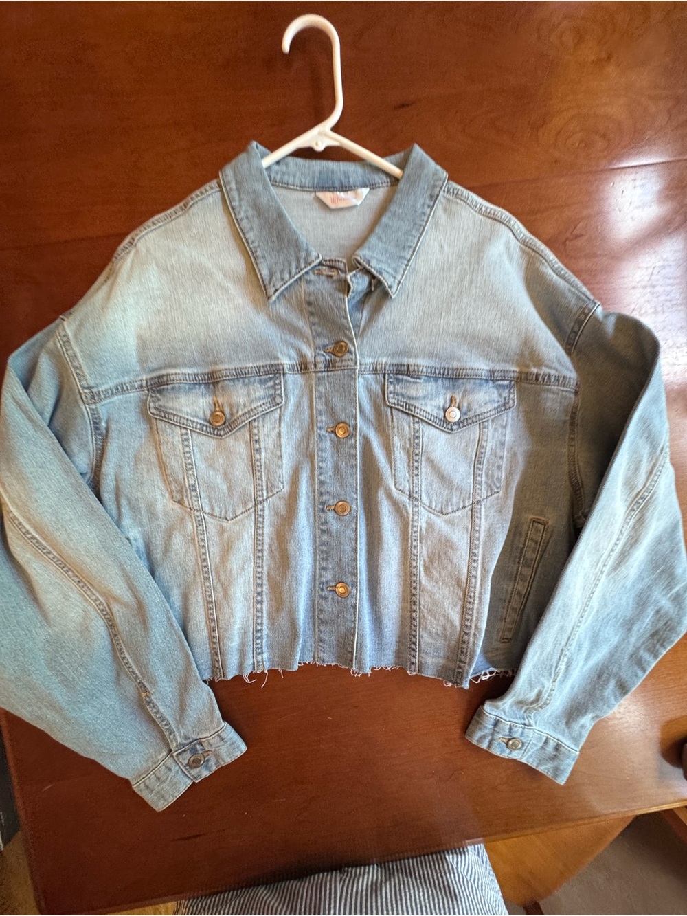 No Boundaries Denim Jacket Frayed Hem Size XXL - Picture 9 of 10